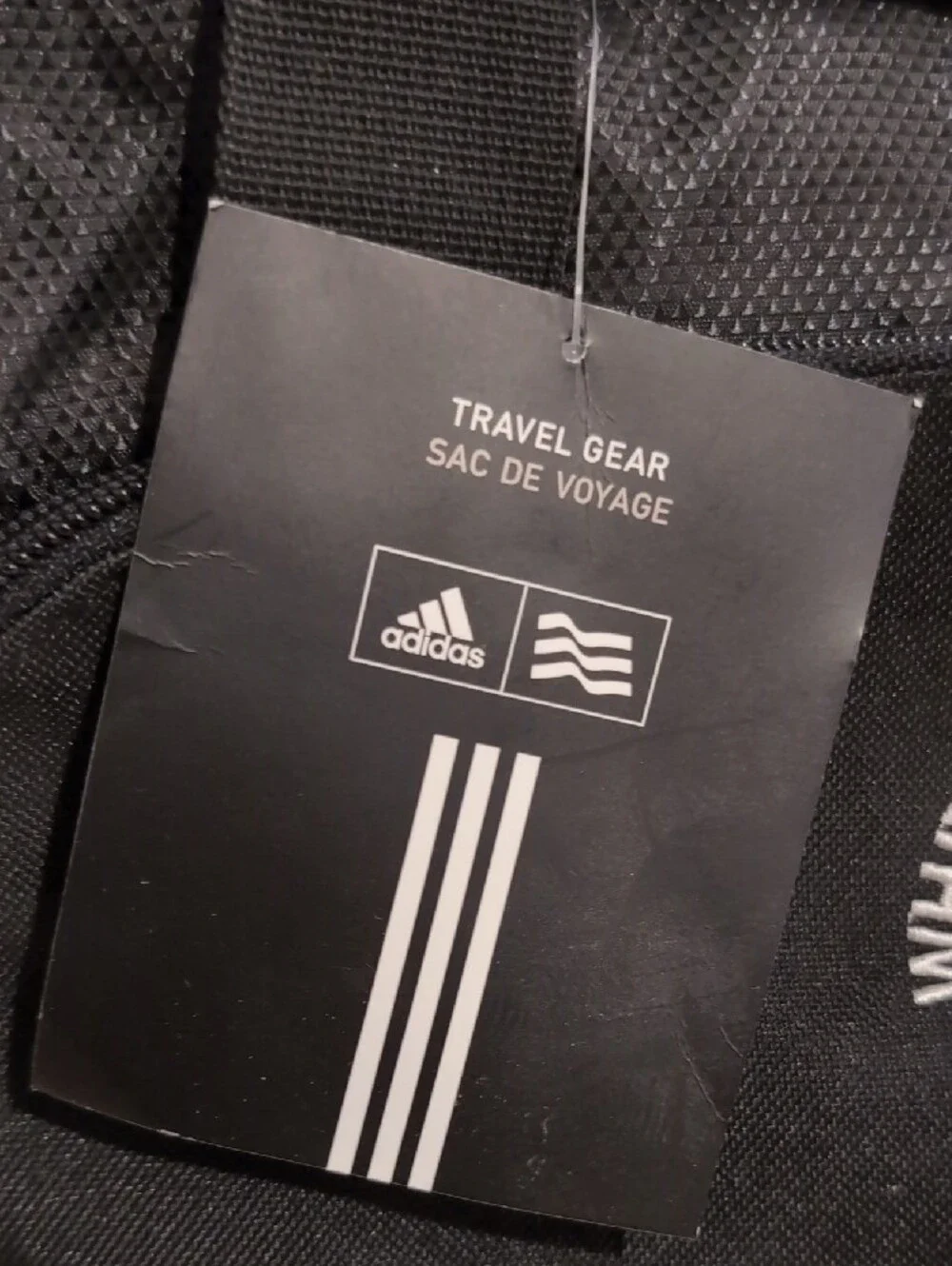 adidas Black Duffel with White Whitemarsh Valley Embroidery